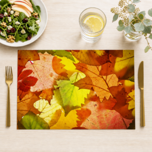 Herbst – Blätter in orange und gelb - Tischset Papier – Bild 1