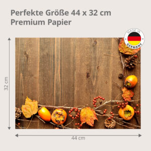 Herbst – Herbststimmung Kakis und Beeren - Tischset Papier – Bild 3