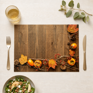 Herbst – Herbststimmung Kakis und Beeren - Tischset Papier – Bild 1