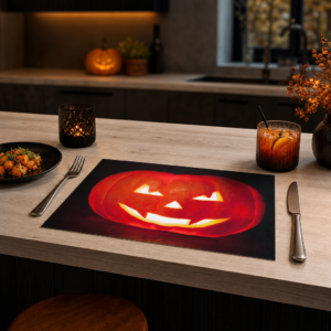 Halloween – böser Schnitzkürbis - Tischset Papier – Bild 2