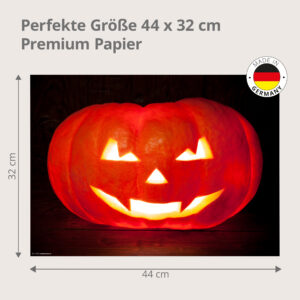 Halloween – böser Schnitzkürbis - Tischset Papier – Bild 3