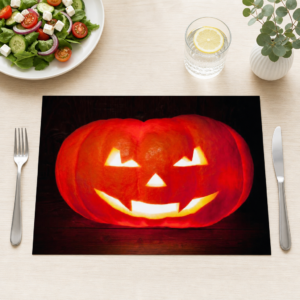 Halloween – böser Schnitzkürbis - Tischset Papier – Bild 1