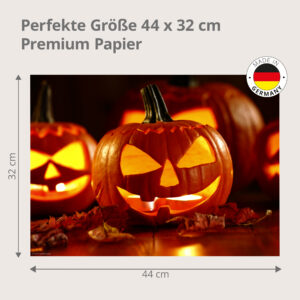 Halloween – drei gruselige Schnitzkürbisse - Tischset Papier – Bild 3