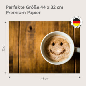 Kaffe Smiley im Milchschaum – Papiertischsets Großpackung – Bild 3