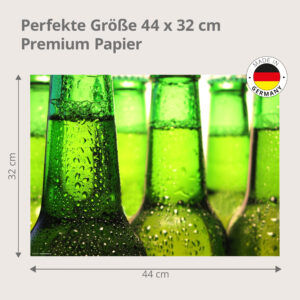 Eiskalte grüne Bierflaschen - Tischset Papier – Bild 3