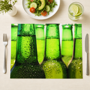 Eiskalte grüne Bierflaschen - Tischset Papier – Bild 1