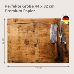 BBQ – Hackbeil und Fleischgabel - Tischset Papier – Bild 3