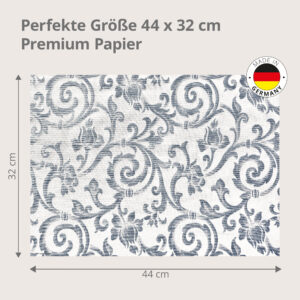 Muster – graues Blumenranken-Textil - Tischset Papier – Bild 3