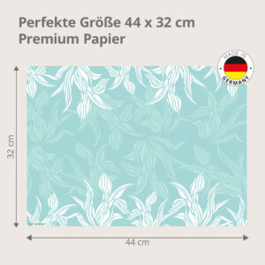 Türkises Blütenranken-Design - Tischset Papier – Bild 3