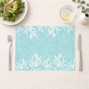 Türkises Blütenranken-Design - Tischset Papier – Bild 1
