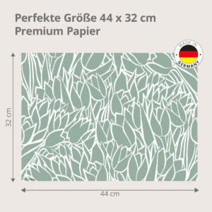 Muster – grünes Tulpenmuster – Papiertischsets Großpackung – Bild 3