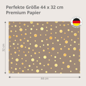 Goldene Metallic-Punkte auf Taupe - Tischset Papier – Bild 3