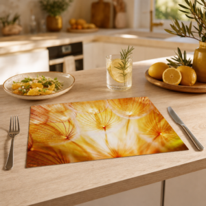 Goldene Pusteblumen-Schirmchen - Tischset Papier – Bild 2