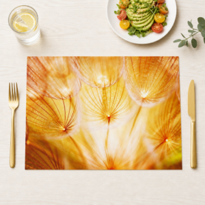 Goldene Pusteblumen-Schirmchen - Tischset Papier – Bild 1