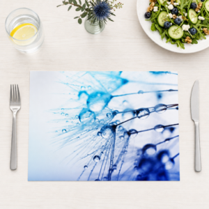 Pusteblume mit blauen Wassertropfen - Tischset Papier – Bild 1