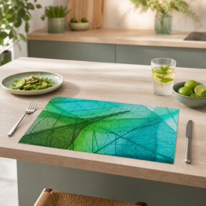 Transparente Blätter in Grün - Tischset Papier – Bild 2