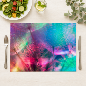 Pusteblume in Regenbogenfarben - Tischset Papier – Bild 1