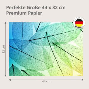 Transparente Blätter Blau-Grün-Gelb - Tischset Papier – Bild 3