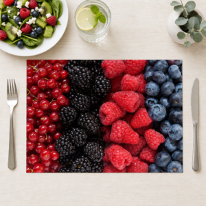 Vier Beeren Streifen - Tischset Papier – Bild 1