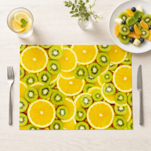 Orangen und Kiwischeiben - Tischset Papier – Bild 1