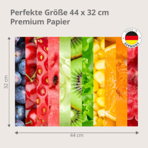 Regenbogen Obst & Gemüse Streifen - Tischset Papier – Bild 3