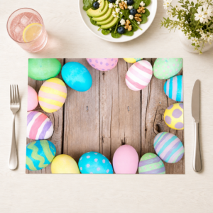 Ostern – Bunte Ostereier Rahmen - Tischset Papier – Bild 1