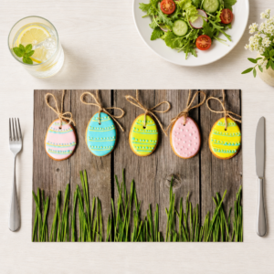 Ostern – Osterkekse an der Schnur - Tischset Papier – Bild 1