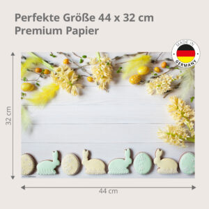 Ostern – Blumenrahmen mit Keksen - Tischset Papier – Bild 3