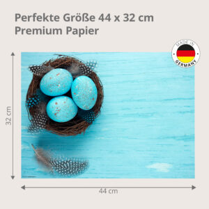 Ostern – Türkise Ostereier im Nest Blau - Tischset Papier – Bild 3
