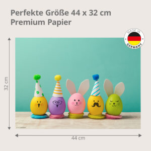 Ostern – Lustige Eier-Figuren mit Partyhüten - Tischset Papier – Bild 3