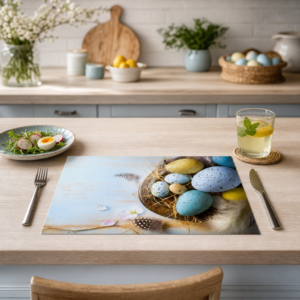 Ostern – Pastelleier im Strohkorb - Tischset Papier – Bild 2
