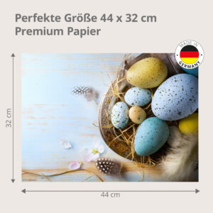 Ostern – Pastelleier im Strohkorb - Tischset Papier – Bild 3