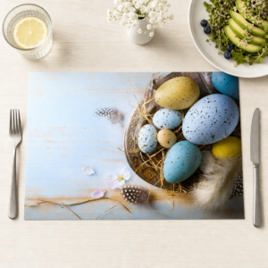 Ostern – Pastelleier im Strohkorb - Tischset Papier – Bild 1