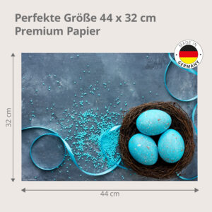 Ostern – Türkise Ostereier im Nest - Tischset Papier – Bild 3
