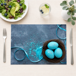 Ostern – Türkise Ostereier im Nest - Tischset Papier – Bild 1