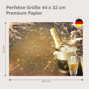 Silvester – Champagner im Kübel - Tischset Papier – Bild 3