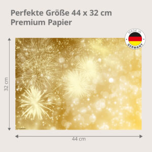 Silvester – Goldenes Feuerwerk Hintergrund - Tischset Papier – Bild 3