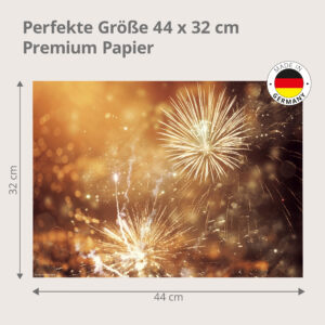 Silvester – Goldenes Feuerwerk Nahaufnahme - Tischset Papier – Bild 3