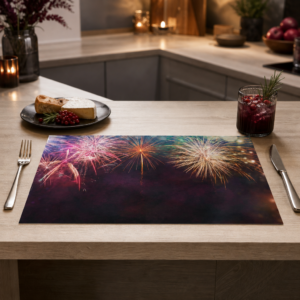 Silvester – Feuerwerk am Nachthimmel - Tischset Papier – Bild 2