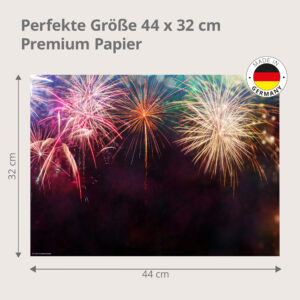 Silvester – Feuerwerk am Nachthimmel - Tischset Papier – Bild 3