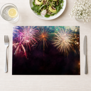 Silvester – Feuerwerk am Nachthimmel - Tischset Papier – Bild 1