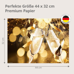 Silvester – Prost Neujahr - Tischset Papier – Bild 3