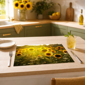 Sommer – Sonnenblumenfeld in der Sonne - Tischset Papier – Bild 2