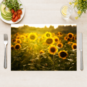 Sommer – Sonnenblumenfeld in der Sonne - Tischset Papier – Bild 1