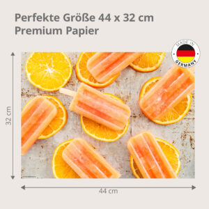 Sommer – Orangen-Eis am Stiel - Tischset Papier – Bild 3