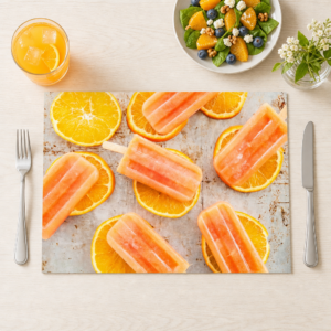 Sommer – Orangen-Eis am Stiel - Tischset Papier – Bild 1