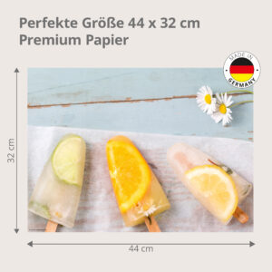 Sommer – Frucht-Eis am Stiel - Tischset Papier – Bild 3