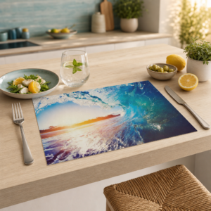 Welle im Sonnenuntergang - Tischset Papier – Bild 2