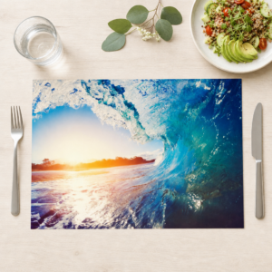 Welle im Sonnenuntergang - Tischset Papier – Bild 1