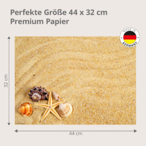 Seestern am Strand - Tischset Papier – Bild 3